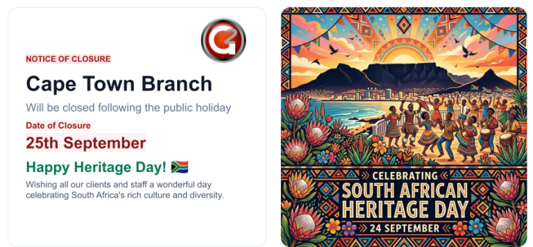 Read more about the article G2 Cape Town Closed Friday 25th September